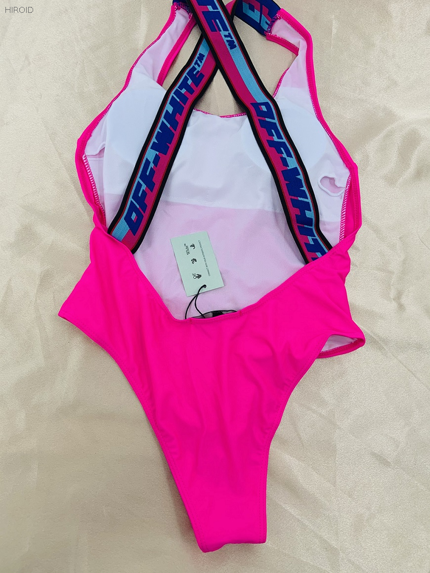 OFW03 Soild Pink Color Swimsuit Women 2021 Beachwear Female Bathing Suit Oen-Pieces Suit