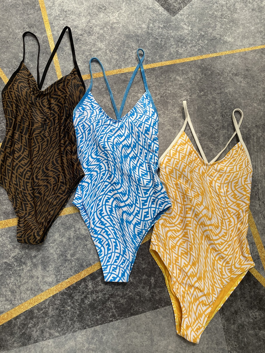 FD38 Women's Swimsuit Three Colors One Piece Swim Suits Sexy Print Swimwear 