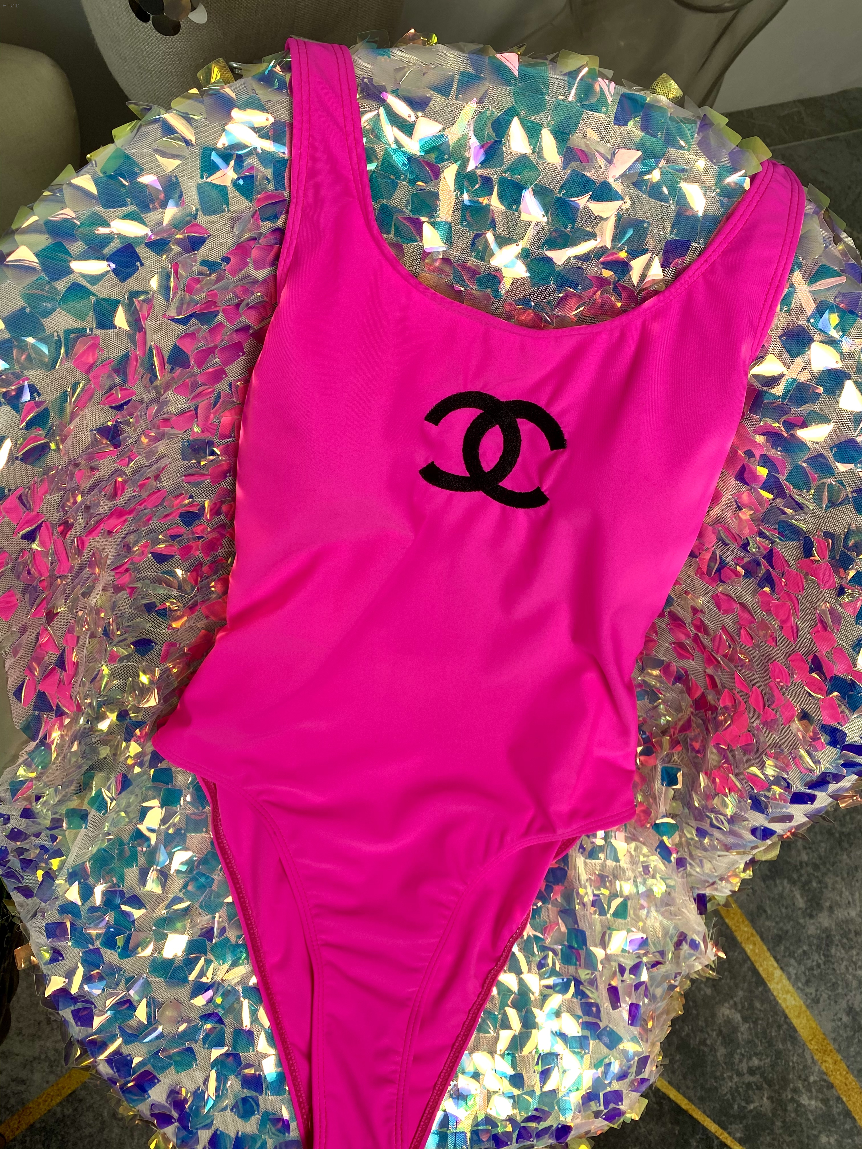 CH28 Pink Women's CC Monokini Bikini 2022 High Waist Swimwear Swimsuit One Piece